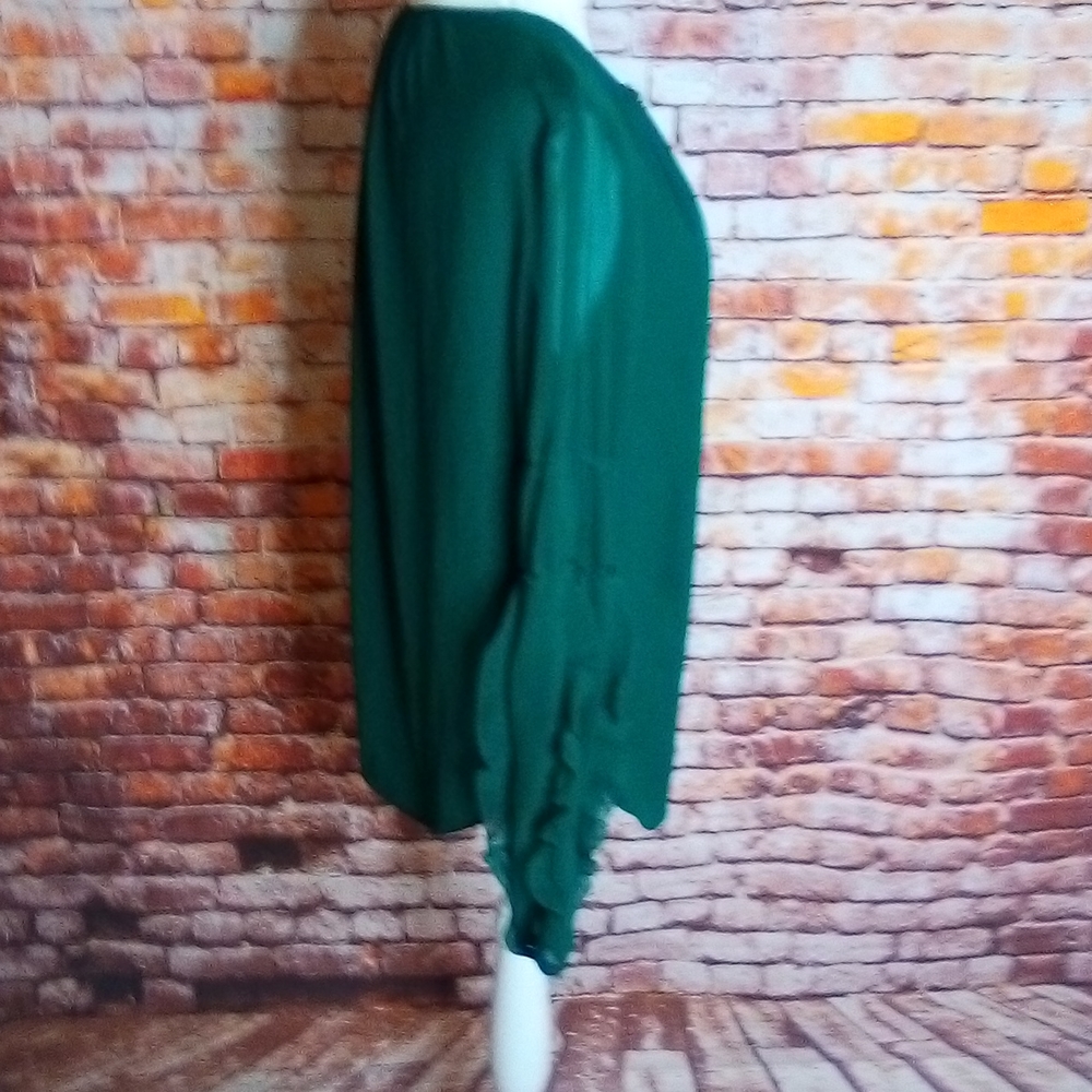 Worthington Emerald Green Semi Sheer Keyhole Blouse - Picture 7 of 12